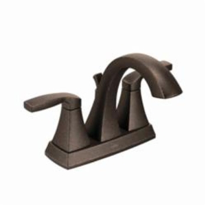 Moen® 6901ORB Voss™ Centerset Bathroom Faucet, Oil Rubbed Bronze, 2 Handles, Metal Pop-Up Drain, 1.5 gpm Flow Rate
