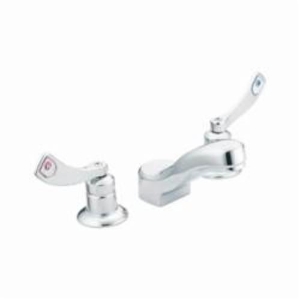Moen® 8228 M-DURA™ Widespread Lavatory Faucet, 2.2 gpm Flow Rate, 2-7/8 in H Spout, 8 in Center, Polished Chrome, 2 Handles