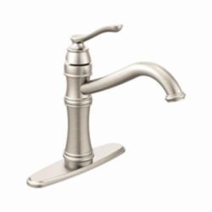 Moen® 7240SRS Kitchen Faucet, Belfield™, 1.5 gpm Flow Rate, 8 in Center, Fixed Spout, Spot Resist® Stainless Steel, 1 Handle
