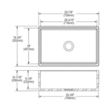 Elkay® SWUF28179WH Apron Front Sink, Rectangle Shape, 29-7/8 in W x 19-3/4 in D x 10-1/16 in H, Apron Front Mount, Fireclay, White