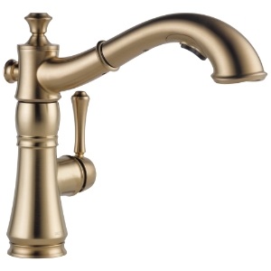 DELTA® 4197-CZ-DST Cassidy® Kitchen Faucet, 1.8 gpm Flow Rate, 360 deg Swivel Spout, Champagne Bronze, 1 Handle, 1/3 Faucet Holes
