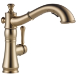 DELTA® 4197-CZ-DST Cassidy® Kitchen Faucet, 1.8 gpm Flow Rate, 360 deg Swivel Spout, Champagne Bronze, 1 Handle, 1/3 Faucet Holes