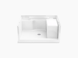 Sterling® 72281100-0 Accord® Seated Shower Receptor, White, Center Drain, 48-1/4 in L x 37-1/4 in W x 21-1/2 in D