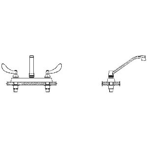 DELTA® 26C3154 Sink Faucet, 0.5 gpm Flow Rate, 8 in Center, Swivel Spout, Chrome, 2 Handles