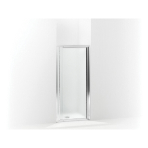 Sterling® 1500D-31S Pivot Shower Door, Tempered Glass, Framed Silver Frame, 27-1/2 to 31-1/4 in Opening Width, 1/8 in THK Glass