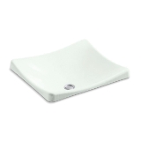 Kohler® 2833-FF Wading Pool® DemiLav® Vessel Bathroom Sink, Sloped Rectangular Shape, 16-1/2 in W x 15-5/8 in D x 7 in H, Countertop/Wall Mount, Enameled Cast Iron, Sea Salt™