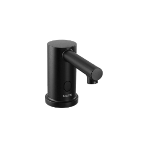 Moen® 8560BL M-POWER™ Align™ Style Electronic Soap Dispenser, Matte Black, 1500 mL Capacity, 1-3/4 in OAL, Below-Deck Mount, Cast Brass, Commercial