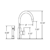 Elkay® LK7922SSS Kitchen Faucet, 1.5 gpm Flow Rate, Swivel Spout, Satin, 1 Handle