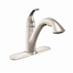Moen® 7545SRS Kitchen Faucet, Camerist®, 1.5 gpm Flow Rate, 120 deg Spout, Spot Resist® Stainless Steel, 1 Handle, 1/3 Faucet Holes