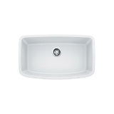 Blanco 441773 VALEA™ SILGRANIT® II Super Single Bowl Composite Sink, White, Rectangle Shape, 30 in L x 17 in W x 9-1/2 in D Bowl, 32 in L x 19 in W, Undermount, Granite
