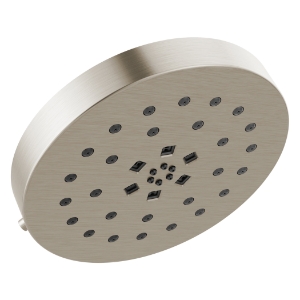 DELTA® 52488-SS-PR Universal Showerhead with H2Okinetic® Technology and Touch-Clean® Technology, 1.75 gpm Max Flow, 4 Sprays, 8 in Dia x 3-1/2 in H Head, Lumicoat® Stainless
