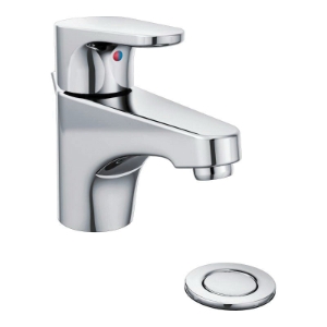 CFG 46100 Lavatory Faucet With 50/50 Pop-Up Waste Assembly, Edgestone™, Residential, 1.2 gpm Flow Rate, 4-1/16 in H Spout, 1 Handle, 3 Faucet Holes, Polished Chrome, Function: Traditional