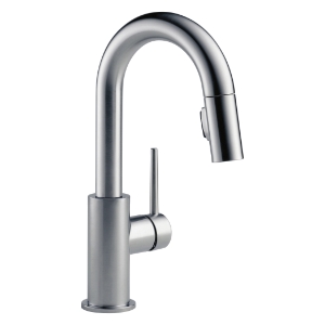 DELTA® 9959-AR-DST Trinsic® Single Handle Pull-Down Bar/Prep Faucet, Arctic™ Stainless