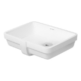 DURAVIT 0330430000 Vero® Vanity Basin With Overflow, Vero®, Rectangle Shape, 18-1/4 in L x 12-3/8 in W x 6-1/4 in H, Under Mount, Ceramic, White