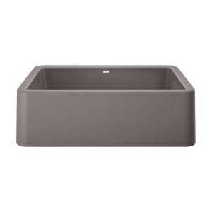 Blanco 401900 IKON™ SILGRANIT® Apron Front Composite Sink, Rectangle Shape, 33 in W x 10 in D x 19 in H, Granite, Metallic Gray