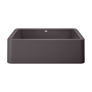 Blanco 401985 Ikon Apron Front Composite Sink, Rectangle Shape, 33 in W x 10 in D x 19 in H, Granite, Cinder