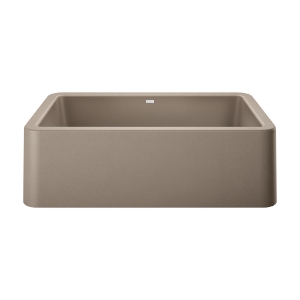 Blanco 401988 Ikon Apron Front Composite Sink, Rectangle Shape, 33 in W x 10 in D x 19 in H, Granite, Truffle