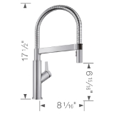 Blanco 401993 SOLENTA™ SENSO Semi-Professional Kitchen Faucet With Dual Spray, 1.5 gpm Flow Rate, Stainless, Function: Touchless