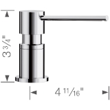 Blanco 402298 LATO Soap Dispenser, 10 fl-oz Capacity, 4-11/16 in OAL, Deck Mount, Solid Brass/Zamac