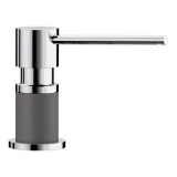 Blanco 402304 LATO Soap Dispenser, 10 fl-oz Capacity, 4-11/16 in OAL, Deck Mount, Solid Brass/Zamac, Polished Chrome/Cinder