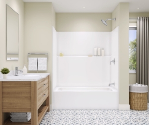 Clarion TS6032R-WH 60 in L x 33 in W Icon AcrylX™ One-Piece Tub Shower, Right Hand Drain, White