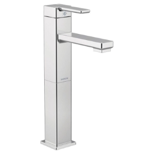 Moen® S6712 Bathroom Faucet, 90 Degree™, Commercial, 5-1/4 in Spout, 9-9/16 in H Spout, Polished Chrome, 1 Handle, Pop-Up Drain
