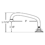 Elkay® LK801AT08L2 Universal Traditional Food Service Faucet, Commercial, 2.2 gpm Flow Rate, 8 in Center, Tubular Arc Spout, Polished Chrome, 2 Handles