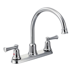 CFG CA41611 Capstone® Kitchen Faucet, 1.5 gpm Flow Rate, 8 in Center, High-Arc Spout, Polished Chrome, 2 Handles