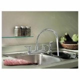 CFG CA41613 Capstone® Kitchen Faucet, 1.5 gpm Flow Rate, 8 in Center, High-Arc Spout, Polished Chrome, 2 Handles