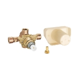 GROHE 34397000 Grohtherm Thermostat Rough-In Valve, 3/4 in FNPT Inlet x 3/4 in FNPT Outlet, 45 psi, 16 gpm, Brass Body, Polished Chrome