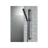 DELTA® 51140-BL Zura® Hand Shower, 5 Shower Head, 2 gpm Flow Rate, 60 to 82 in L Hose, 1/2 in IPS Connection, Matte Black