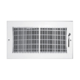 TRUaire™ 132M 12X04 2-Way Wall/Ceiling Register, 12 x 4 x 1-3/4 in, 55 to 185 cfm, Steel, White Powder Coated