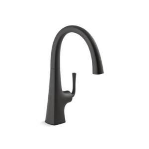 Kohler® 22065-BL Bar Sink Faucet, Graze™, Matte Black, 1 Handle, 1.5 gpm