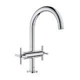 GROHE 21027003 21027_3 Atrio® L-Size Bathroom Faucet, Residential, 1.2 gpm Flow Rate, 7-15/16 in H Spout, 1 Handle, Pop-Up Drain, 1 Faucet Hole, Polished Chrome