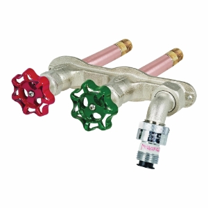 Prier® C-108D10 Diamond C-108 Freezeless Hot and Cold Mixing Wall Hydrant, 1/2 in, MNPT x C, 360 deg Full Turn Wall Opening