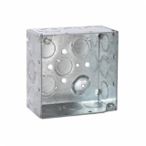 RACO® 232 Raised Ground Welded Outlet Box, Steel, 30.3 cu-in Capacity, 2 Gangs, (16) Knockouts, 4 in H x 4 in W x 2-1/8 in D