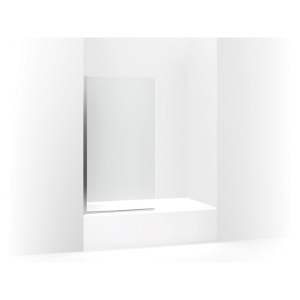 Kohler® 707105-L-SHP Aerie® Square Corner Bath Screen, 56-15/16 in L x 31-1/2 in W x 1/4 in THK, Anodized Aluminum, Bright Polished Silver