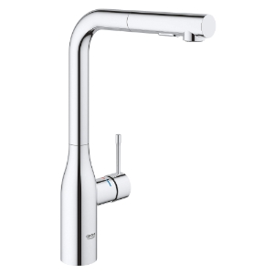 GROHE 30271000 Essence™ Kitchen Faucet, Residential, 1.75 gpm Flow Rate, 360 deg Swivel Spout, StarLight® Polished Chrome, 1 Handle, 1 Faucet Hole