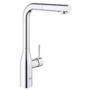 GROHE 30271000 Essence Kitchen Faucet, Residential, 1.75 gpm Flow Rate, 360 deg Swivel Spout, StarLight® Polished Chrome, 1 Handle, 1 Faucet Hole