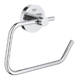 GROHE 40689001 Essentials Toilet Paper Holder, 119 mm H, Metal, Polished Chrome