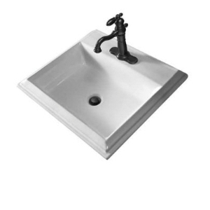 Mansfield® 254-8 WH Brentwood™ Transitional Self-Rimming Lavatory With Front Overflow, Brentwood™, Rectangle Shape, 8 in Faucet Hole Spacing, 22-7/16 in W x 18-15/16 in D x 6-9/16 in H, Drop-In Mount, Vitreous China, White