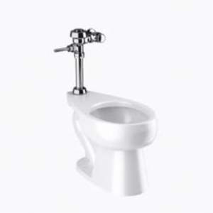 Sloan® Royal® 20001001 WETS-2000 Dual-Flush Flushometer and Water Closet, Elongated Bowl, 15 in H Rim, 10 or 12 in Rough-In, 1.28 gpf, Polished Chrome