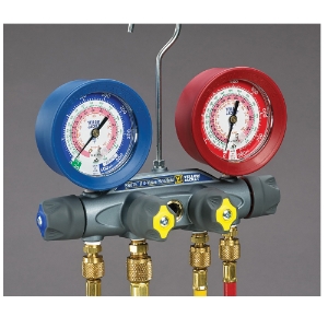 Yellow Jacket® BRUTE II™ 46003 Test and Charging Manifold With Gauges, Hose and Ball Valve, Aluminum