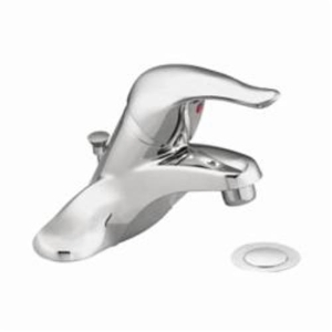 Moen® L64625 Chateau® Centerset Bathroom Faucet, Chrome, 1 Handle, 50/50 Pop-Up Drain, 1.5 gpm Flow Rate