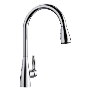 Blanco 442207 ATURA™ Kitchen Faucet with Dual Spray, 1.5 gpm, Polished Chrome, 1 Handle, 1 Faucet Hole, Traditional