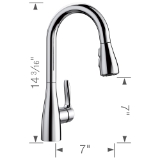 Blanco 442209 Bar Faucet, ATURA™, Polished Chrome, 1 Handle, 1.5 gpm