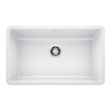 Blanco 442533 PRECIS™ SILGRANIT® Composite Sink, White, Rectangle Shape, 28 in L x 16 in W x 9-1/2 in D Bowl, 30 in L x 18 in W, Undermount, Granite