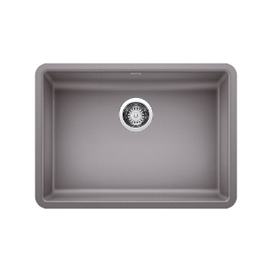 Blanco 442545 PRECIS™ SILGRANIT® Composite Sink, Metallic Gray, Rectangle Shape, 23 in L x 16 in W x 5 in D Bowl, 25 in L x 18 in W x 5-1/2 in H, Undermount, Granite