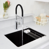 Blanco 442924 LIVEN™ Dual-Mount Laundry Sink, 25 in L x 22 in W x 12.366 in H, Drop-In/Undermount, SILGRANIT®, Coal Black