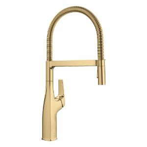 Blanco 442984 Rivana™ Semi-Professional Kitchen Faucet, 1.5 gpm, Satin Gold, 1 Handle, 1 Faucet Hole